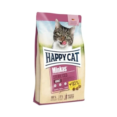 Abbildung von Happy Cat 70409 Minkas Sterilised Geflügel Trockenfutter mit Yucca für kastrierte Katzen 10 kg Inhalt