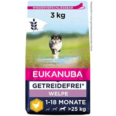 Abbildung von Eukanuba Pup &amp; Junior Large Grain Free Huhn Welpenfutter 3 kg...