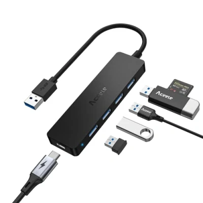 Abbildung von Aceele USB 3.0 Hub, Hub mit 4 Port geeignet für MacBook Pro/Air/Mini, Chromebook Pixelbook, iMac, Surface Pro usw. Laptops und andere Geräte