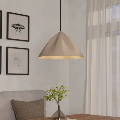 Abbildung von Eglo 900836 Hängeleuchte PODERE Stahl sandfarben E27 1X40W H:110cm Ø42.5cm dimmbar