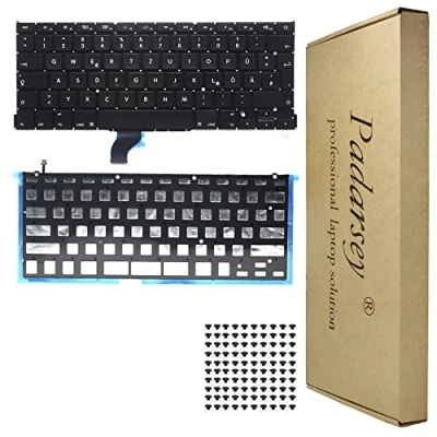 Abbildung von Pardarsey Laptop Tastatur Notebook Keyboard Ersatz Austausch Deutsch QWERTZ DE Kompatibel für MacBook Pro A1502 13 Inch Ende 2013 2015 mit Hintergrundbeleuchtung