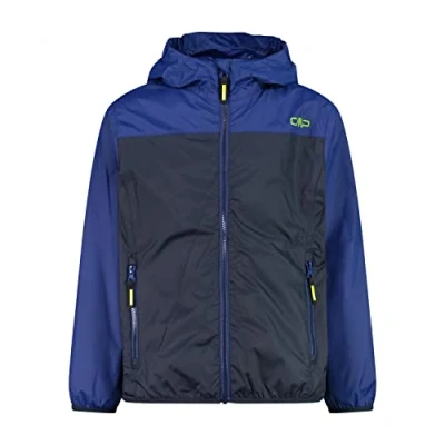 Abbildung von CMP Unisex Kinder Kinderjacke Rain Fix Hood Regenjacke mit fester Kapuze, Schwarz Blau, 110