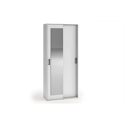 Abbildung von MargaretHadas24 Garderobenschrank Vanessa I 90 cm Garderobe Schrank Spiegel Schlafzimmer Jugendzimmer (weiß, 90cm)
