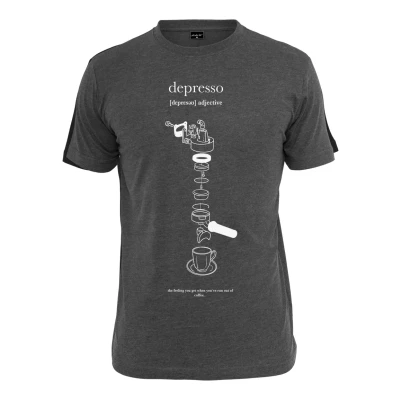 Abbildung von Mister Tee Depresso Tshirt print, Herren, Größe: Large, Charcoal
