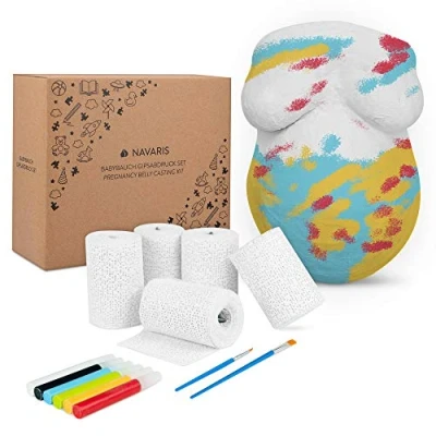 Abbildung von Navaris Modelliermasse Babyschwangerschafts Abdruck Set inkl. Handschuh und Farbe (1 tlg)