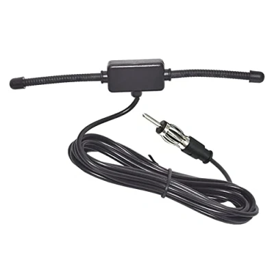 Abbildung von E02S 3m Auto FM Antenne Scheibenantenne mit DIN Stecker für besseren Empfang Hochwertige Patch KFZ und PKW, Einfache Montage auf der Windschutzscheibe