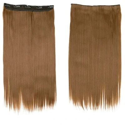 Abbildung von CAISHA 70cm Clip In Extensions Lara Haarverlängerung Haarteil Glatt Braun C57a