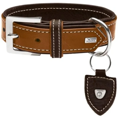 Abbildung von Hunter Leder Halsband Tara S M (50), cognac/dunkelbraun 50