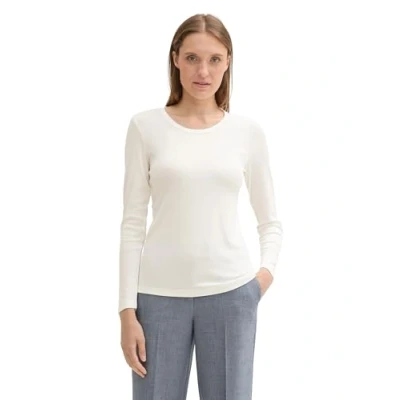 Abbildung von TOM Tailor Langarm Langarmshirt, Damen, Größe: Large, Whisper white
