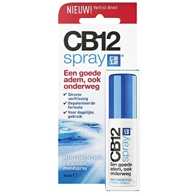 Abbildung von CB12 Mundspray Sofortige Frische unterwegs, Reduziert die Ursache von Mundgeruch, mit Zinkacetat, Mint Geschmack 15ml