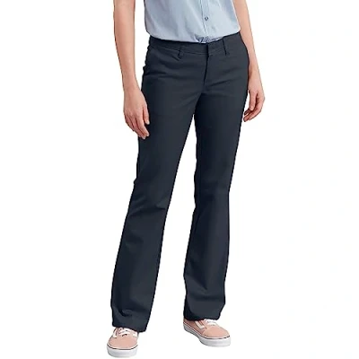 Abbildung von Dickies Damen Flat Front Stretch Twill Pant Slim Fit Bootcut Khakis, Dunkles Marineblau, 42