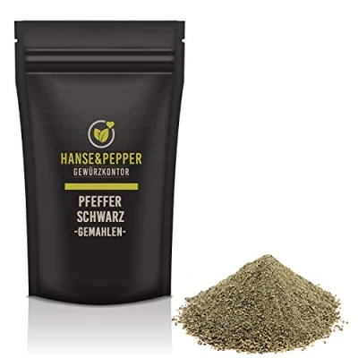 Abbildung von 250g Pfeffer Schwarz gemahlen Pulver natürlich vom Hanse&amp;Pepper Gewürzkontor Gourmet Serie