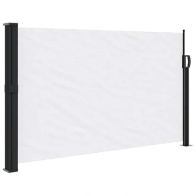 Abbildung von vidaXL Seitenmarkise, Sichtschutz Ausziehbar, Windschutz Sonnenschutz für Garten Balkon Terrasse, Seitenrollo Seitenwandmarkise, Weiß 117x300cm