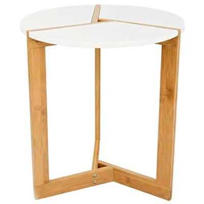 Abbildung von DuneDesign Beistelltisch Nordic Style Holz Tisch Rund weiss, 40x45cm Couchtisch Nachttisch