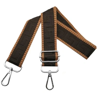Abbildung von Schultergurt für Tasche Taschengurte zum Wechseln, Verstellbar Taschengurt Breit 3.8cm mit Silber Karabiner Taschenband Schulterriemen Tragegurt Handtaschen Damen, Braun/Kaffee, K2