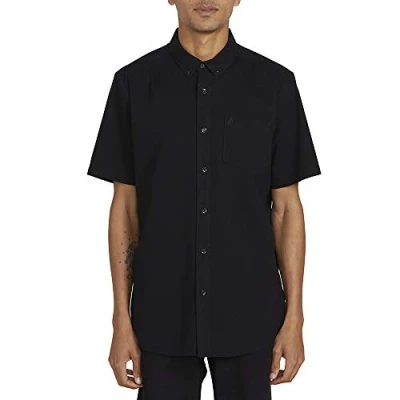Abbildung von Volcom Herren Everett Oxford Short Sleeve Shirt Hemd mit Button Down Kragen, New Black, L