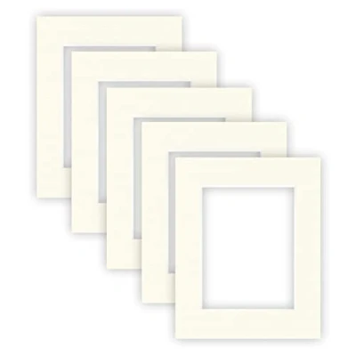 Abbildung von nielsen Conservation Passepartout Karton 2,2 mm 5er Set Außenformat 24x30 cm für Bildformat 15x20 Cremeweiß strukturierte Oberfläche