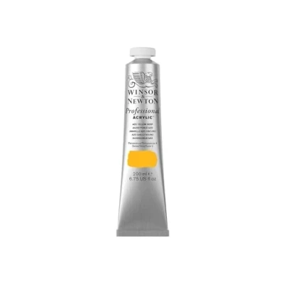 Abbildung von Winsor &amp; Newton 2337039 Professional Acrylfarbe in Künstlerqualität, hohe Farbbrillanz Deckkraft, Archivqualität, 200ml Tube Echtgelb Dunkel