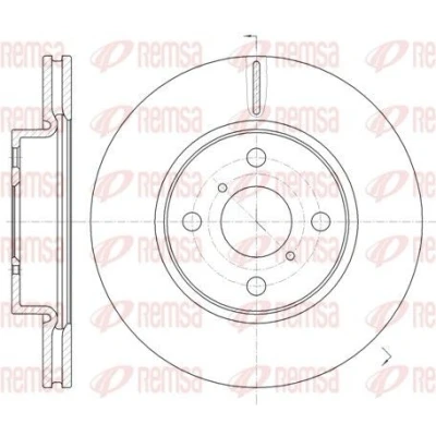 Abbildung von REMSA 61169.10 Bremsscheibe Vorderachse 258, 258 22 4 Belüftet TOYOTA: Yaris II Schrägheck, III DAIHATSU: Charade VIII Schrägheck