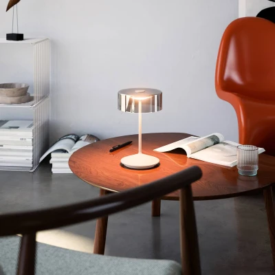 Abbildung von SIGOR LED Tischleuchte Akku Glasleuchte NUMOTION dünenbeige, Dimmbar, 1 Platine, 2.700 K / 2.200
