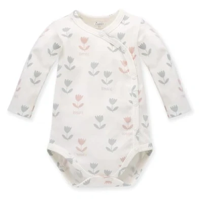 Abbildung von Pinokio Bodysuit Buttoned Romantic, 100% Cotton, Ecru with Flowers, Girls 56 74 (68)