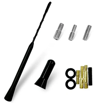 Abbildung von 1 Stück 23 cm Autoantenne mit 3,5 schwarzer Antennendekoration, Schwarze FM/AM Autoantenne, Auto Universal Dachradioantenne, leistungsstarker Signalempfangsfunktion.