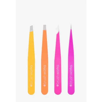 Abbildung von Brushworks 4 Piece Combination Tweezer SET Makeuppinsel, Damen, Größe: One Size,