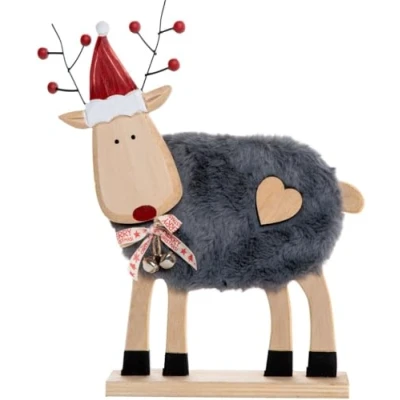 Abbildung von Trend Line Weihnachtsfigur TrendLine Dekofigur Holz Rentier 28 x 24 cm