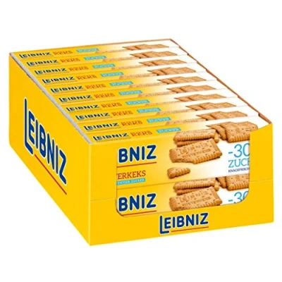 Abbildung von LEIBNIZ Butterkeks 30 % weniger Zucker 20er Pack Vorratsbox Knackfrisch und nur echt mit 52 Zähnen (20 x 150 g)