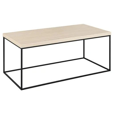 Abbildung von ACTONA GROUP Couchtisch Barossa Wohnzimmertisch, Sofatisch, Kaffeetisch, rechteckig, Steinoptik, schwarze Stahlbeine, Breite 110 cm