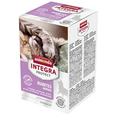 Abbildung von animonda INTEGRA PROTECT Katzenfutter nass Diabetes im Variationen Mix (6 x 100g), vom Tierarzt empfohlen bei Diabetes, mit Veterinären entwickeltes Diätalleinfutter für erwachsene Katzen