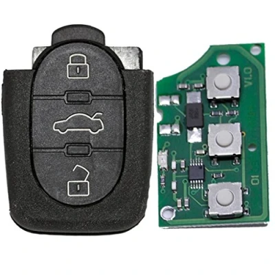 Abbildung von Auto Schlüssel Funk Fernbedienung 1x Gehäuse + 433,9 MHz Sender Sendeeinheit 1J0959753B Batterie für VW SEAT Skoda