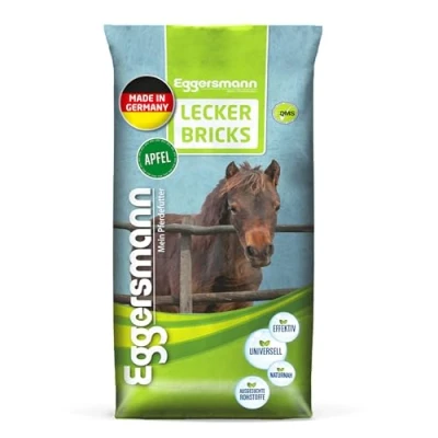 Abbildung von Eggersmann Mein Pferdefutter 25 kg Pferde Leckerlis Lecker Bricks für &amp; Ponys Natürlicher Apfel Geschmack Perfekt als Belohnung zwischendurch Höchste Qualität Zubehör