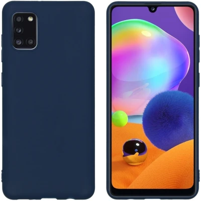 Abbildung von Samsung Galaxy A31 Hülle Silikon iMoshion Backcover/Soft Case Handyhülle Dunkelblau