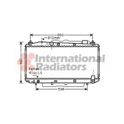 Abbildung von VAN WEZEL *** IR PLUS 53002348 Kühler, Motorkühlung Aluminium 375 738 25 mit Zubehör Kühlrippen gelötet TOYOTA: RAV4 II SUV