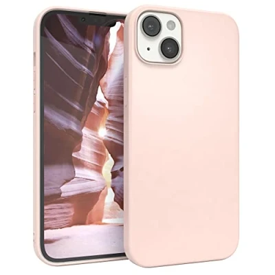 Abbildung von EAZY CASE Handyhülle Silikon mit Kameraschutz kompatibel iPhone 14 Plus in Hellrosa, Rosa, Ultra dünn, Slimcover, Silikonhülle, Hülle, Softcase, Backcover