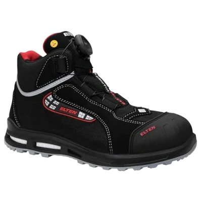 Abbildung von ELTEN Sicherheitsschuhe SANDER XXT Pro BOA ESD S3, Damen und Herren, Textil, Kunststoffkappe (leichter als Stahlkappe), leicht, sportlich, Schwarz/Rot, Größe: 38