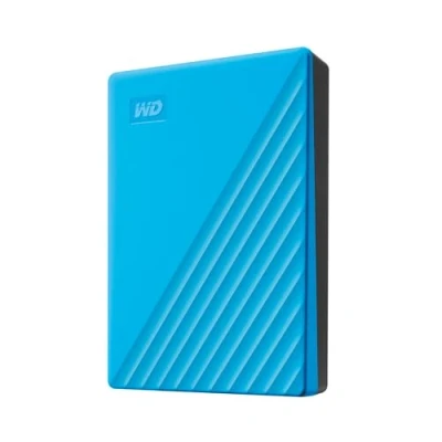 Abbildung von WD My Passport externe Festplatte 6 TB (mobiler Speicher, schlankes Design, herunterladbare Software, automatische Backups, Passwortschutz) Blau auch kompatibel mit PC, Xbox und PS4