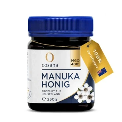 Abbildung von Cosana Manuka Honig 400 MGO + 250g 100% Pur Abgefüllt, versiegelt und zertifiziert in Neuseeland