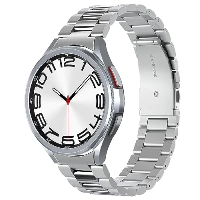 Abbildung von Spigen Modern Fit 316L Armband Kompatibel mit Samsung Galaxy Watch 6 Classic 47mm 2023 Silber