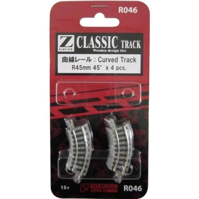 Abbildung von 7297046 Z Rokuhan Gleis (mit Schotter) Gebogenes 45 mm 4 Stück