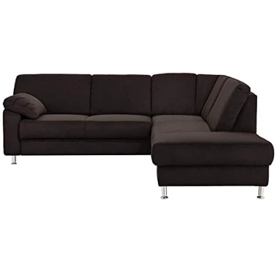 Abbildung von Cavadore Ecksofa Belfast mit Ottomane rechts / Polsterecke Federkern 243 x 88 218 Mikrofaser Schwarz