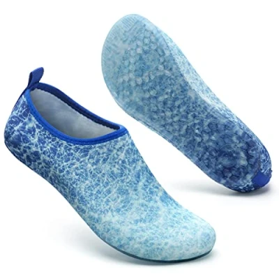 Abbildung von Mabove Badeschuhe Wasserschuhe Schwimmschuhe Damen Herren Strandschuhe Aquaschuhe Barfussschuhe Neopren Surfschuhe(Meereswelle,44/45 EU)