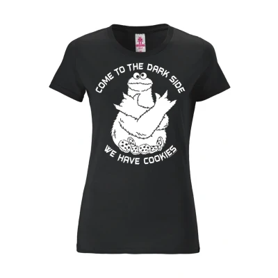 Abbildung von Logoshirt Sesamstrasse KRÜMELMONSTER DARK SIDE Tshirt print, Damen, Größe: Small, Schwarz