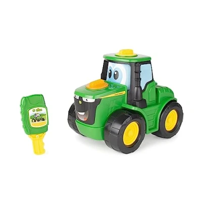 Abbildung von John Deere Key n Go Johnny Tractor Interactive Toy with 15 Features Drives, Lights Up, Makes Sounds, Changes Faces +18 Month Toddler Toys Educational Preschool Boys &amp; Girls