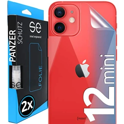Abbildung von smart engineered [2 Stück] 3D Schutzfolien für die Rückseite kompatibel mit Apple iPhone 12 Mini, transparenter, selbstheilender Schutz vor Schmutz und Kratzern, Backcover, kein Schutzglas