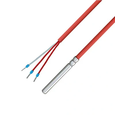 Abbildung von iOVEO 036HS01302 PT100 3 Leiter Temperaturfühler/Kabelfühler/Solarfühler/Temperatursensor mit Silikon Leitung bis 200C, 2 Meter
