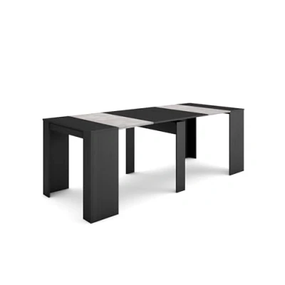 Abbildung von Skraut Home Ausziehbarertisch Multifunktionaler ausziehbarer 220 Für 10 Gäste Esszimmertische Moderner Stil Schwarz