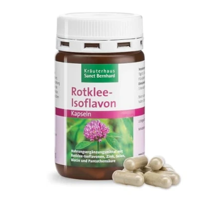 Abbildung von Rotklee Isoflavon Kapseln mit Zink, Selen, Biotin, Pantothensäure 90