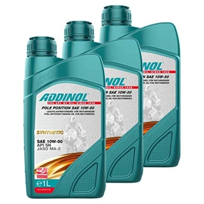 Abbildung von Addinol 3X Motoröl Motorenöl Motor Motoren Oil Engine Pole Position SAE 10W 50 1L Motorrad